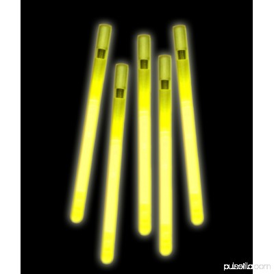 Fun Central (B81) 5 pcs Yellow Glow Whistles, Glow in the Dark Whistles, Glowing Whistles, LED Light Up Whistle